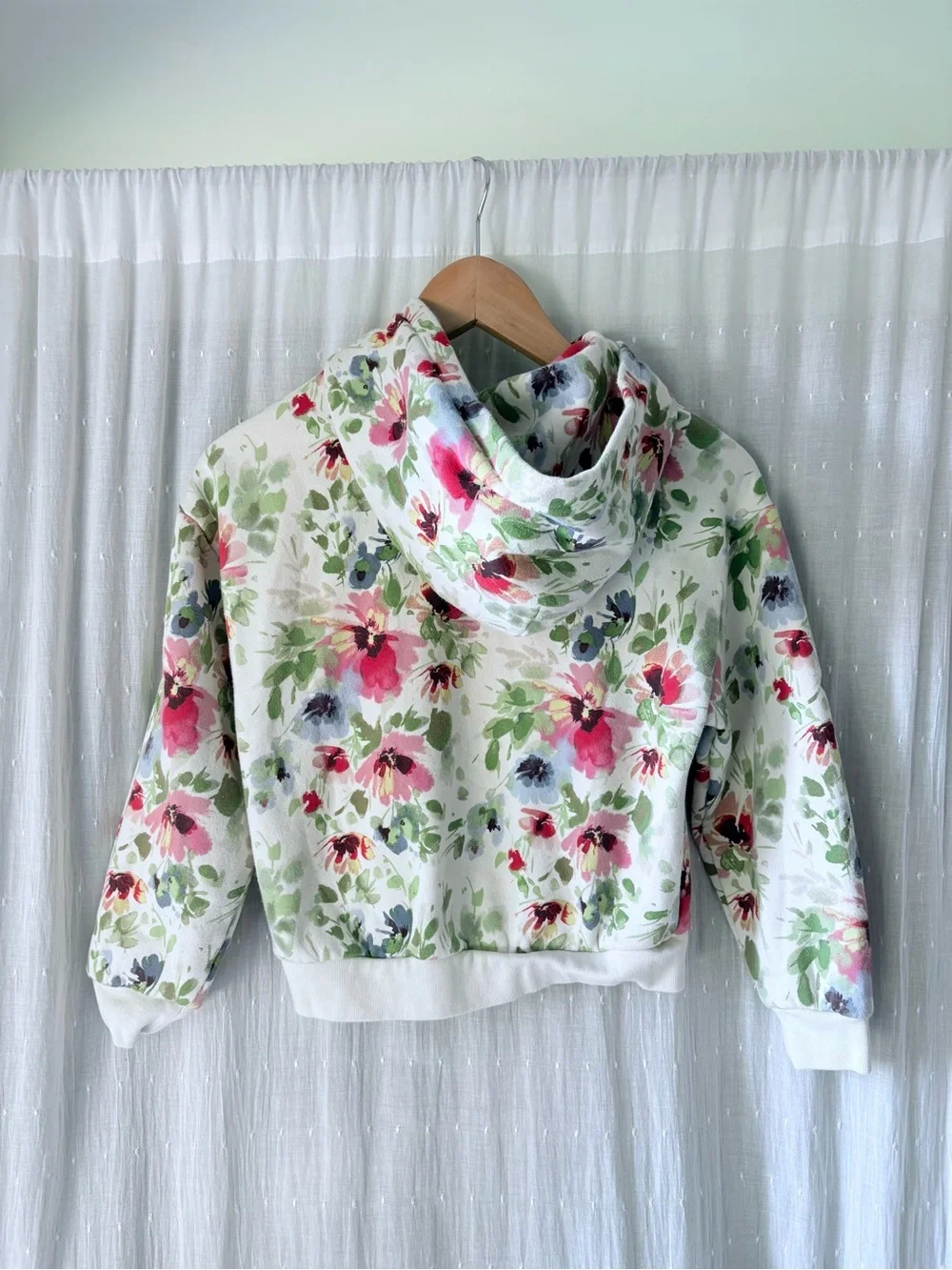 GAP Kids White Hoodie with Floral Accent